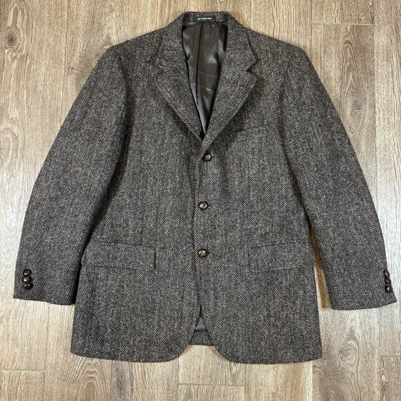 Harris Tweed Sport Coat Mens 42R Wool Harringbone Donegal - Picture 1 of 16